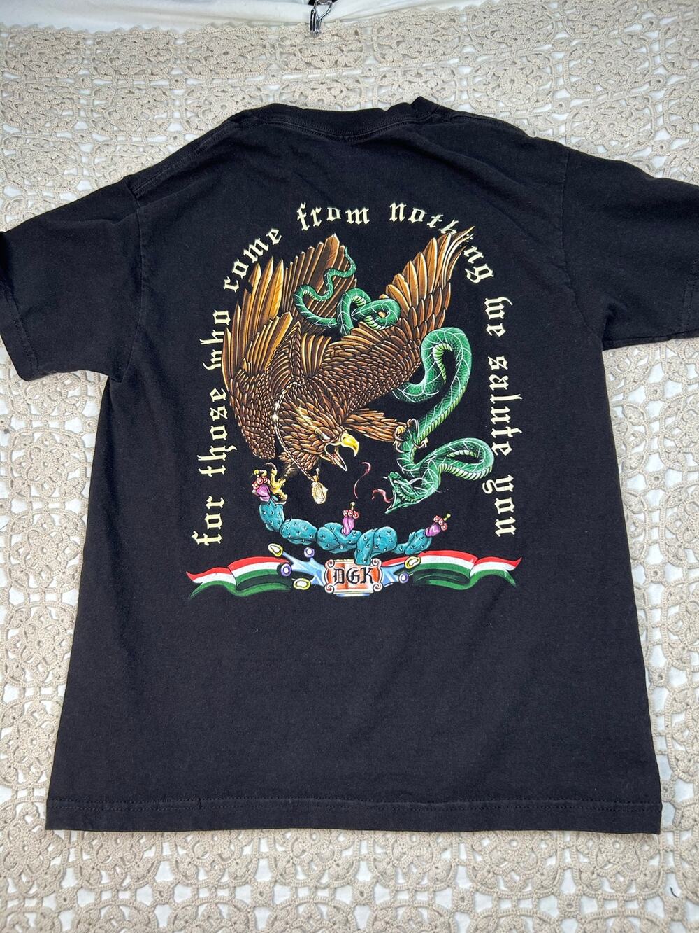 DGK Graphic T Shirt Black Eagle Snake Back Print Size Medium Streetwear Tee